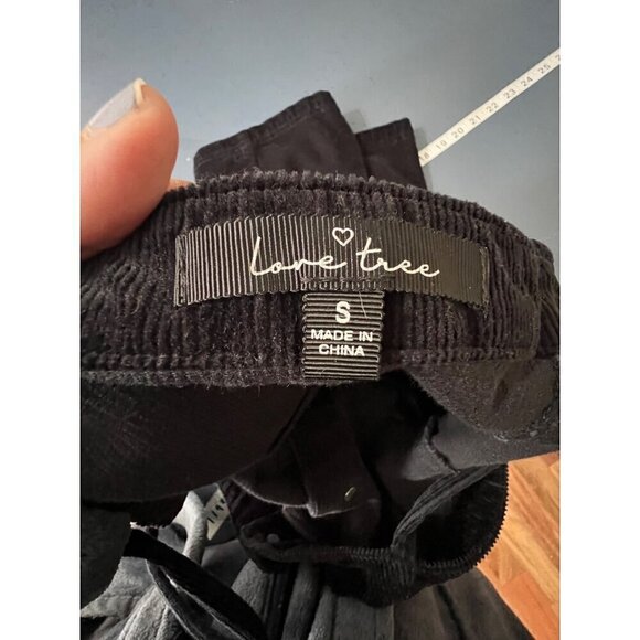 Black Corduroy Mini Dress With Button-Front Small A Love Tree Acedemia - Picture 3 of 9